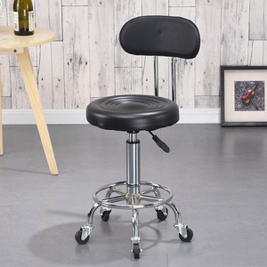 Wholesale Discounted Beauty Salon Furniture <b>Adjustable</b> <b>Height</b> Pedicure <b>Stool</b> Technician Chair Backrest PU Leather Barbershop - Product Image 1