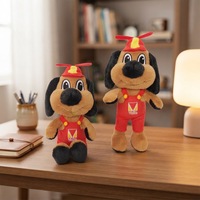 Peluche personnalisée de 25 cm en forme de chien avec logo, rembourrage en polyester doux et coton PP, certifiée CE, cadeau/promotion