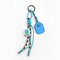 Porte-clés créatif et durable en PVC pour pickleball avec design décoratif à clipser pour sac et accessoires de voiture