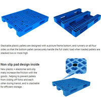 Palette en plastique robuste de 1 tonne, Euro, simple face, en HDPE, PP et PE, empilable et réversible