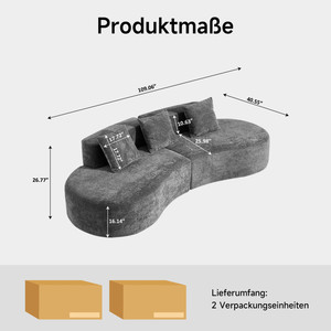 Vacuum Packed Curved <b>Sofa</b> Couch Europe Stock Fast Delivery Dropship <b>Support</b> Soft Foam Sectional Living Room Furniture - Product Image 6