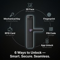 Serrure de porte intelligente pour hôtel en gros avec WiFi, LoRa, 4G, BLE, RF433 pour système de gestion de propriétés (appartements, campus)