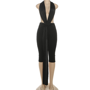 Mono Ajustado <span class=keywords><strong>de</strong></span> <span class=keywords><strong>Moda</strong></span> para Otoño y Primavera, sin Mangas, con Espalda Descubierta, Sexy, con Aberturas, Informal, para Mujer - Product Image 3