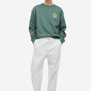 Jersey de gran tamaño para hombre, sudadera de Color sólido a la moda, sudadera informal de manga larga con cuello redondo para hombre - Product Image 3