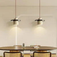 Wabi Sabi lampu gantung kuning ruang makan lampu gantung batu silinder untuk Hotel rumah dekorasi M2 lampu gantung E27 lampu gantung