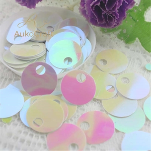 Paillettes en PVC décoratives pour tricot, 20 mm, à grand trou, rondes et plates, pour costumes et robes, en vrac, pour bricolage - Product Image 2