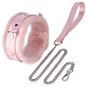 3 uds BDSM productos sexuales de cuero juguetes eróticos adultos sexo Bondage Set esposas <span class=keywords><strong>Collar</strong></span> y cadena látigo cuerda juguetes sexuales para parejas - Product Image 2