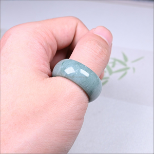 핫 세일 15mm -20mm 독특한 미얀마 옥 반지 천연 돌 남성용 여성용 - Product Image 4