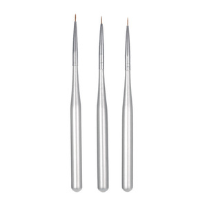 3Pcs Nylon Nail Art Brush <b>Set</b> Flower Line Drawing Pens <b>Crimped</b> Ferrule for UV Gel Painting - Product Image 1