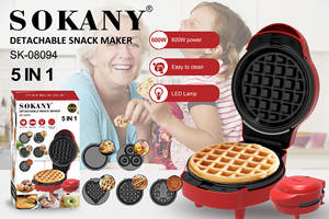 Máquina Multifuncional 5 en 1 para Desayuno, Panini, Waffles, Donuts, Sándwiches y Crepas, 110V/220V - Product Image 2