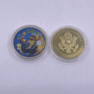 Fábrica al por mayor 5 diseños Anime <span class=keywords><strong>Los</strong></span> Simpsons Moneda chapada en oro de 24K - Product Image 6