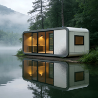 Petite villa préfabriquée en verre à installation rapide et portable pour le glamping, la chambre d'hôtes, l'Airbnb avec salle de bain