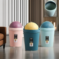 Poubelle en plastique de 9 L avec couvercles - Conteneur à déchets durable à pédale pour la maison ou le bureau