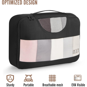 Juego de 9 Cubos de Almacenamiento para Maletas de Viaje de Lona y Poliéster con Logotipo Personalizado, Organizador de Equipaje con Compresión - Product Image 4