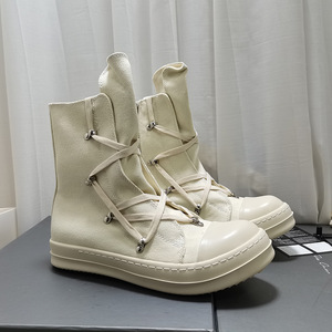 Unisex Casual <span class=keywords><strong>Sneakers</strong></span> in tela bianco nero all'ingrosso con fondo spesso Lace Up scarpe da passeggio per uomo <span class=keywords><strong>donna</strong></span> estate inverno - Product Image 2