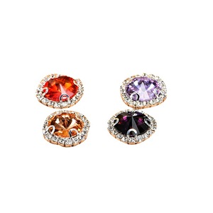 Boutons ronds en strass, base argentée, multicolores, pour robe de mariée, accessoires de bricolage - Product Image 5