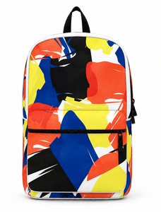 Mochila de poliéster con estampado personalizado, tamaño mediano, cierre de cremallera, para uso diario, con asa de hombro, MOQ bajo, para deporte, escuela y vida diaria - Product Image 1