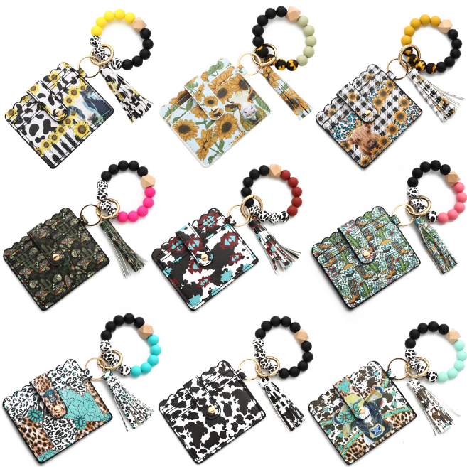 2023 новый силиконовый мешок для карт из бисера в западном стиле сумка из коровьей головы силиконовый браслет из бисера сумка для карт брелок женский кошелек