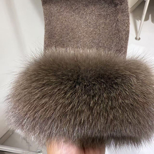 Nuovo cappotto in Cashmere doppiopetto con Logo personalizzato Trench volpe con collo di pelliccia in Cashmere abbigliamento invernale <span class=keywords><strong>da</strong></span> <span class=keywords><strong>donna</strong></span> - Product Image 4