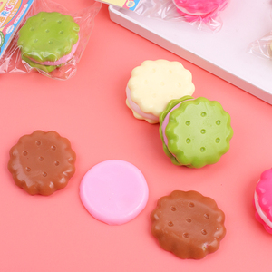Cabochons en résine à dos plat en forme de biscuits sandwich colorés pour scrapbooking DIY, miniatures de maison de poupée, aliments miniatures, colle crème et accessoires faits main - Product Image 5