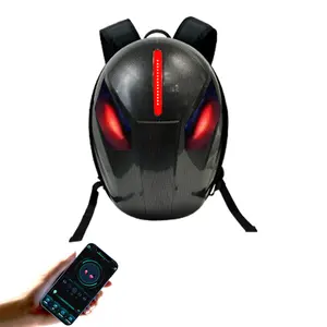 LED Backpack with Eyes Digital Motorbike Bags with Programmable Screen Waterproof Rider Backpack Smart LED Motorcycle Backpack