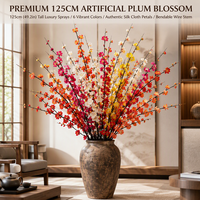 Fleurs artificielles mixtes faites à la main en tissu de soie, durables, au toucher naturel et réaliste, pour décorations de Noël, de mariage et écologiques