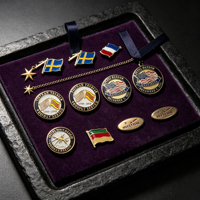 Épinglette commémorative irrégulière en métal émaillé sur mesure pour collection de souvenirs, motif drapeau de veteran