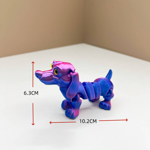 2026 3D Printed PLA Lop-eared <b>Dachshund</b> Figurine with Movable Ears and Limbs Joints Desktop Decoration Maternity <b>Gift</b> - Product Image 2