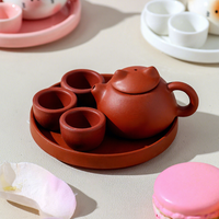 Mini théière en céramique double face peinte au pistolet, motif oreilles de chat, célèbre sur internet, pour la décoration de boissons et comme petite tasse à thé délicate et fraîche