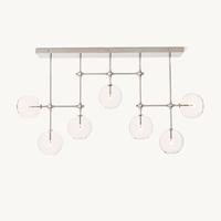 Lustre américain moderne suspendu avec abat-jour en verre transparent, style rustique antique, en laiton massif noir