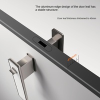 Porte de chambre résidentielle en alliage d'aluminium noir mat moderne, certifiée CE ISO9001, anti-effraction, sur mesure, fabrication OEM ODM