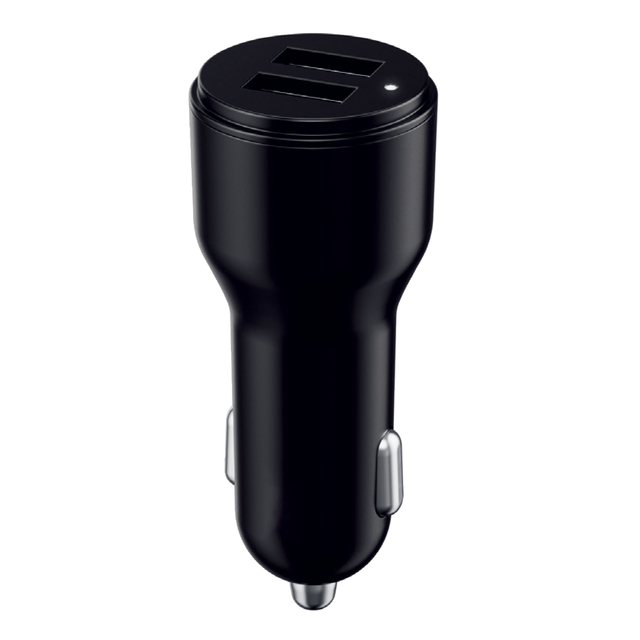 Factory Wholesale Certified 12W Car Charger With Fast Charging 2x USB-A for Mobile Phone With White LED Display