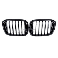 Nouveau gril de maille de ligne unique de calandre de rein avant d'ABS noir brillant pour X4 G02 X3 G01 G08 2018-2021