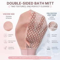 Gant de bain double face en fibre de viscose, polyester et charbon de bambou, style moderne marocain pour hammam, forme ovale