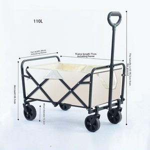 双层易移动铝制折叠车重型购物车，带四轮平台结构 - Product Image 6