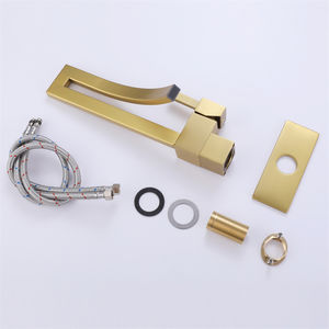 Mezclador de lavabo de agua fría y caliente de elefante único, grifo de baño montado en cubierta, grifo de lavabo de latón cromado de un solo mango - Product Image 6