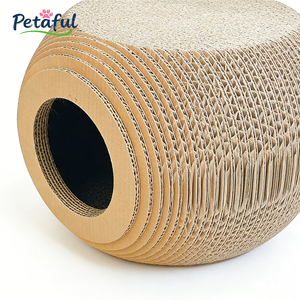 卸売大型高密度耐久性のある高級猫ハウス環境に優しい再生段ボール製爪とぎ付きアパート型室内用 - Product Image 4