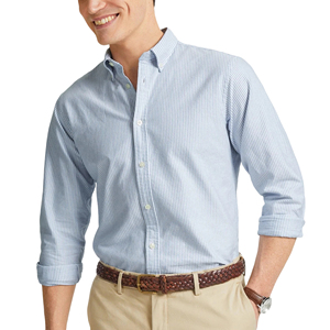 <span class=keywords><strong>Camicia</strong></span> <span class=keywords><strong>Oxford</strong></span> da Uomo in Cotone a Righe, Manica Lunga, <span class=keywords><strong>Slim</strong></span> <span class=keywords><strong>Fit</strong></span>, Antipiega, Formale per Ufficio, Servizio Campione OEM - Product Image 4