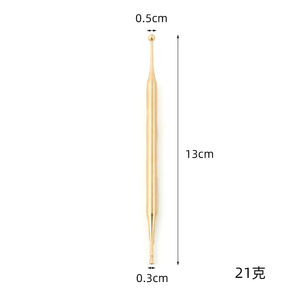 Herramienta de reflexología facial de doble cabeza de acero inoxidable, punta de sonda de punto corporal del oído de la cabeza herramienta de masaje facial de acupresión - Product Image 3