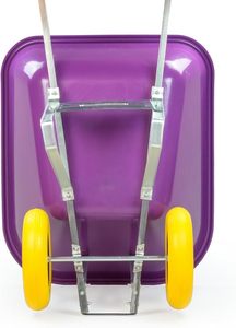 Brouette robuste en acier avec pneus doubles anti-crevaison 4.00-8 et bac en plastique pour jardin/écurie/agriculture/chantier - Product Image 3