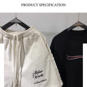 Custom Logo Heavyweight Vintage Wash Distressed Shorts Men Streetwear Blank Solid Pint Embroidery Ripped Sweat Shorts OEM 7723 - Product Image 2
