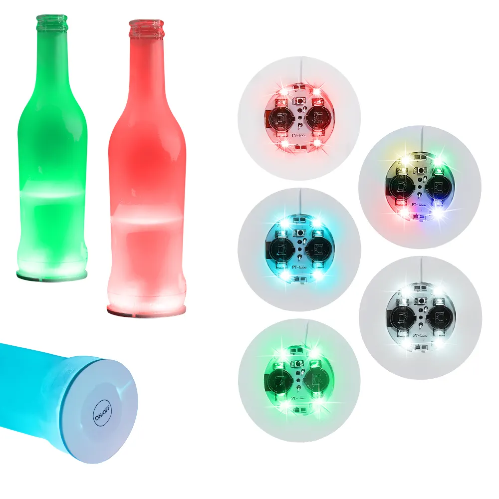 GFLAI Новинка, патент США, RGB мигающий свет, подставка для напитков, новоселье, декор для вечеринки, световое затемнение, светодиодная наклейка на бутылку