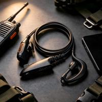 Headset Taktis Earhook Walkie Talkie untuk Keamanan Motorola GP328 GP338 HT1250 MT8250 Radio Dua Arah