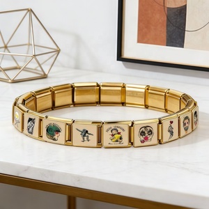 Pulsera de Acero Inoxidable con Dijes Italianos de Arte Cómico Retro, Estilo Skate y Punk, para Hombre y Mujer, Regalo para Fiestas, Venta al por Mayor - Product Image 2