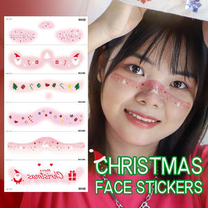 สติกเกอร์รอยสักแต่งหน้าหวานน่ารักบลัชออนปรับแต่งได้สติกเกอร์รูปใบหน้าสำหรับเทศกาลคริสต์มาส - Product Image 4