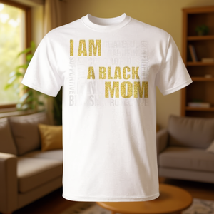 T-shirt I Am A Black Mom girocollo a maniche corte per donna, regalo per la festa della mamma - Product Image 3