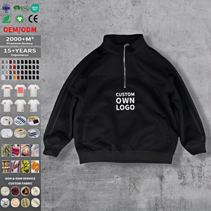 Sudadera con Capucha y Cierre de Cremallera de un Cuarto, Diseño Moderno, Hecha de Tela de Algodón y Poliéster de Alta Calidad Certificada, Suministro de Fábrica - Product Image 1