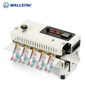 Wallepac Continuous Horizontal Band Mini Heat Sealer Coding and sealing wrapping machine with Digital Temperature Control
