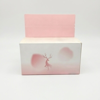 Boîte en papier rose et blanc à dégradé personnalisé avec insert à 10 trous pour le stockage d'ampoules, de flacons et de liquides oraux