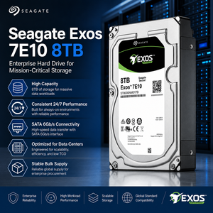 7E10 ST8000NM017B 8TB Enterprise HDD 3.5" SATA 6Gb/s 7200RPM 256MB Cache 512e Hard Drive untuk Server NAS Pusat Data - Product Image 1